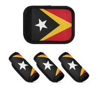 2 Pcs Luggage Handle Wraps Protective Suitcase Handle Accessory for Bag Backpack Luggage, National Flag of Timor-Leste, one sizex2