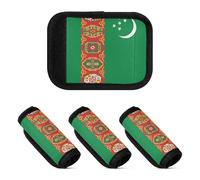 2 Pcs Luggage Handle Wraps Protective Suitcase Handle Accessory for Bag Backpack Luggage, National Flag of Turkmenistan, one sizex4