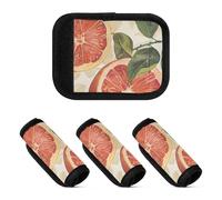 2 Pcs Luggage Handle Wraps Protective Suitcase Handle Accessory for Travel Bag Luggage Suitcase, Grapefruit Fruit Print, one sizex4