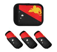 2 Pcs Luggage Handle Wraps Protective Suitcase Luggage Handle Covers Wraps for Travelling Luggage Identifier, National Flag of Papua New Guinea, one sizex2