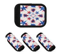 2 Pcs Luggage Handle Wraps Red White Blue Tie Dye Usa Flag Stars Stripes Patriotic Soft Sturdy Suitcase Handle Cover for Suitcase, Red White Blue Tie Dye USA Flag Stars Stripes, one sizex2