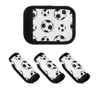 2 Pcs Luggage Handle Wraps Soccer Ball Repeat Pattern Unique Suitcase Accessories for Suitcase Travel Bag