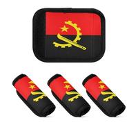 2 Pcs Luggage Handle Wraps Soft Comfy Bag Handle Wrap for Travelling Luggage Identifier, National Flag of Angola, one sizex2