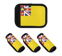 2 Pcs Luggage Handle Wraps Soft Comfy Baggage Identifier for Travel Accessories Bag, Flag of Niue, one sizex2
