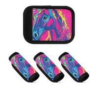 2 Pcs Luggage Handle Wraps Soft Comfy Suitcase Handle Covers for Grocery Shopping Bag, Enchanted Mare Blush Art Print, one sizex4