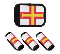 2 Pcs Luggage Handle Wraps Soft Comfy Suitcase Luggage Handle Covers Wraps for Handle Bags, Flag of Guernsey, one sizex4