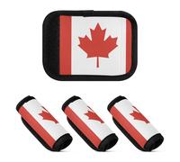2 Pcs Luggage Handle Wraps Soft Comfy Suitcase Luggage Handle Covers Wraps for Handle Bags, National Flag of Canada, one sizex4