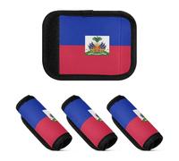 2 Pcs Luggage Handle Wraps Soft Comfy Suitcase Luggage Handle Covers Wraps for Handle Bags, National Flag of Haiti, one sizex2