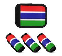 2 Pcs Luggage Handle Wraps Soft Comfy Suitcase Luggage Handle Covers Wraps for Handle Bags, National Flag of the Gambia, one sizex4