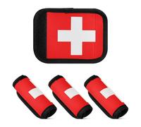 2 Pcs Luggage Handle Wraps Soft Comfy Suitcase Luggage Handle Covers Wraps for Handle Bags, National Flag of Switzerland, one sizex4