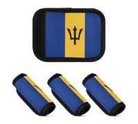 2 Pcs Luggage Handle Wraps Soft Comfy Suitcase Luggage Handle Covers Wraps for Handle Bags, National Flag of Barbados, one sizex4