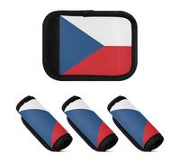 2 Pcs Luggage Handle Wraps Soft Comfy Suitcase Luggage Handle Covers Wraps for Handle Bags, National Flag of the Czech Republic, one sizex4
