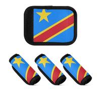 2 Pcs Luggage Handle Wraps Soft Comfy Suitcase Luggage Handle Covers Wraps for Handle Bags, National Flag of the Democratic Republic of the, one sizex2