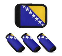 2 Pcs Luggage Handle Wraps Soft Comfy Suitcase Luggage Handle Covers Wraps for Handle Bags, National Flag of Bosnia and Herzegovina, one sizex4