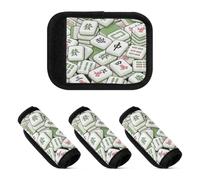 2 Pcs Luggage Handle Wraps Soft Sturdy Travel Bag Handle Covers for Handbag, Mahjong Chinese Green 2, one sizex2
