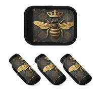 2 Pcs Luggage Handle Wraps Soft Sturdy Travel Bag Handle Covers for Handbag, Queen Bee Black Golden Vintage, one sizex2