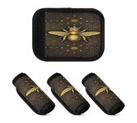 2 Pcs Luggage Handle Wraps Soft Sturdy Travel Bag Handle Covers for Handbag, Queen Bee Black Golden Vintage3, one sizex2