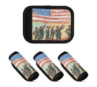 2 Pcs Luggage Handle Wraps Soldiers Marching in Parade Soft Sturdy Luggage Tag for Luggage Suitcase Travel Bags