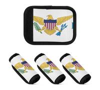 2 Pcs Luggage Handle Wraps Stretchy Luggage Handle Covers for Suitcases, US Virgin Islands Flag, one sizex4