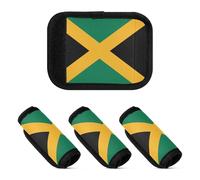 2 Pcs Luggage Handle Wraps Stretchy Suitcase Luggage Handle Covers Wraps for Luggage Handle Protection, Jamaica Flag, one sizex4