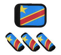 2 Pcs Luggage Handle Wraps Unique Luggage Handle Identifier for Travel Case, National Flag of the Democratic Republic of the, one sizex4