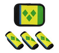 2 Pcs Luggage Handle Wraps Unique Luggage Identifier for Luggage Handle Protection, Flag of Saint Vincent and the Grenadines, one sizex2