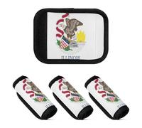 2 Pcs Luggage Handle Wraps Unique Suitcase Handle Grip for Travel Case, Illinois State Flag, one sizex4