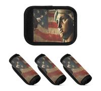 2 Pcs Luggage Handle Wraps Usa Presidents Day Flag & Lady Liberty Soft Comfy Travel Bag Identifier for Suitcase