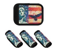 2 Pcs Luggage Handle Wraps Usa Presidents Day Flag & Lady Liberty Soft Comfy Travel Bag Identifier for Handle Bags