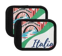2 Pcs Luggage Handle Wraps Welcome To Italy Scenery Culture Wide Suitcase Cover Luggage maletas para