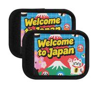 2 Pcs Luggage Handle Wraps Welcome To Japan Scenery Culture Wide Handle Wrap Grip Replacement pomchies pom id