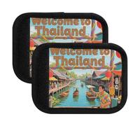 2 Pcs Luggage Handle Wraps Welcome To Thailand Scenery Culture Cushion Suitcase Cover Luggage accesorios para viajes