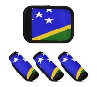 2 Pcs Luggage Handle Wraps Wide Suitcase Tag Identifier for Luggage Handle Protection, National Flag of Solomon Islands, one sizex2