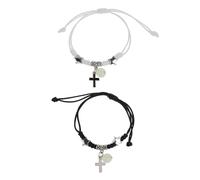 2 Pcs Luminously Bead Charm Braided Rope Bangles Adjustable Friendship Couples Bracelets Jewelry Double Love Bangle Valentines Day Gifts