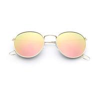 2 Pcs Luxury Vintage Mirror Designer Sunglasses Women/Men Classic Round Outdoor Sun Glasses sunglasses women 619 (Lenses Color : C11)
