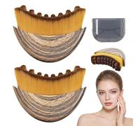 2 PCS Lymphatic Contour Face Brush, Manual Lymphatic Drainage Massager, Natural Makeup Brushes with Durable Soft Bristles, Hypoallergenic Ergonomic Facial Cleansing Brush for Sculpting