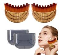 2-PCS Lymphatic Drainage Face Brush, Manual Lymphatic Massager for Sculpting & Depuffing, Super Soft Bristles, Portable Case, for Women Daily Facial Care