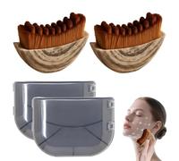 2 PCS Lymphatic Facial Cleansing Brushes for Contouring - Dual Pack Manual Face Scrubbers for Exfoliating & Dry Brushing - Gentle-On-Skin Facial Massagers for Toning & Sculpting