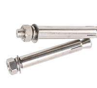 2 Pcs M10 SUS Expansion Bolt - Heavy Duty Anchor Sleeve with Hex Nut(M10x90mm)