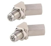 2 PCS M18X1.5 Straight Automotive Catalytic Converter, Universal Fit Most Vehicles, Stainless Steel SS304 for Vehicle Exhaust System Replacement(45°)