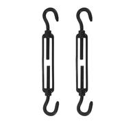 2 Pcs M4 Rigging Screws, Black Barrel Strainers, Hook and Hook Design, Stainless Steel Cable Tensioner, Heavy Duty Wire Rope Fittings, For Fencing and Shade Sails