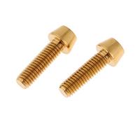 2 Pcs M6 Titanium Ti Screw Fairing Bolt Taper Conical Hex Head Golden M6x25mm