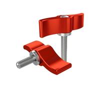 2 Pcs M6 x 10-35mm T-Type Adjustable Knobs Handle Clamping Lever Quick Release Locking Rotating Bolt Black/Red(M6*15mm-red)
