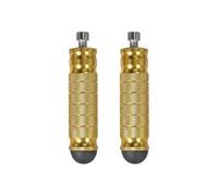2 Pcs M8 Universal Motorcycle Folding Footrests Footpegs Foot Rests Pegs Rear Pedals Set CNC Aluminum Motorbike Part(Gold)