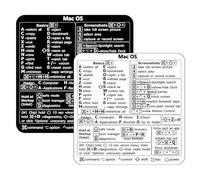2 PCS Mac OS Keyboard Shortcut Stickers for MacBook Air/Pro 13”-16” (M1 M2 M3 Intel) - Clear & Black Vinyl, Tear & Water Resistant, No Residue - Compatible with macOS Sonoma, Ventura, Monterey