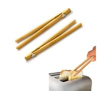 2 Pcs Magnetic Bamboo Toast Tongs, Wooden-Tongs Wood Cooking Tong, for Toaster, Fruits Bread & Pickles Cheese Bacon Muffin Fruits Bread