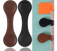 2 Pcs Magnetic Bookmarks,Magnetic Leather Bookmarks Magnetic Leather Bookmarks, Double-Sided, PU Leather Page Markers Magnetic Bookmark Personalised (Brown+Black)