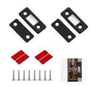 2 Pcs Magnetic Door Catches, Cabinet Door Magnets, Ultra Thin Invisible Self Adhesive Door Magnet with Screws for Drawer Cupboard Wardrobe Sliding Door Window Furniture, Magnet Catch Set (Black)