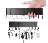 2 Pcs Magnetic Key Holder for Fridge with 10 Hooks, Magnetic Utensil Holder for Wall, Strong Magnetic Key Hanger Hooks Organizer, Magnent Key Rack for Kitchen Metal Door Garage Tools Towel Purse