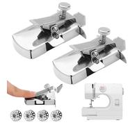 2 PCS Magnetic Seam Guides with 4 Iron Bobbins, Multifunctional Fixed Gauge Tool, Magnetic Seam Guide for Sewing Machine, Embroidery Machine